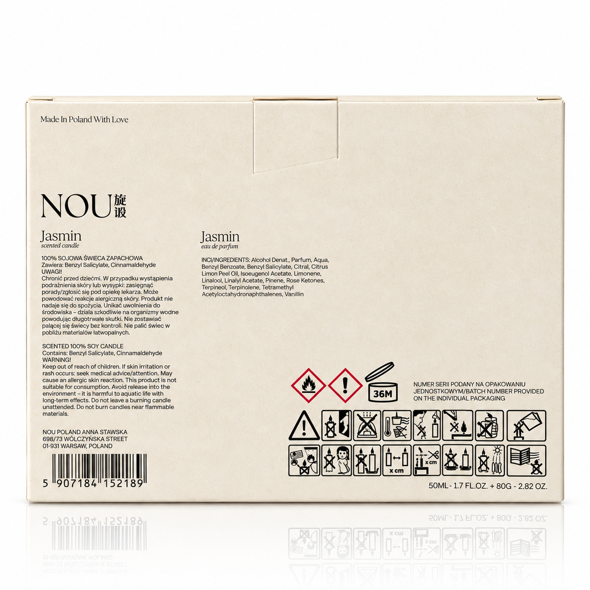 Zestaw NOU Flowers Jasmin EDP + ŚWIECA