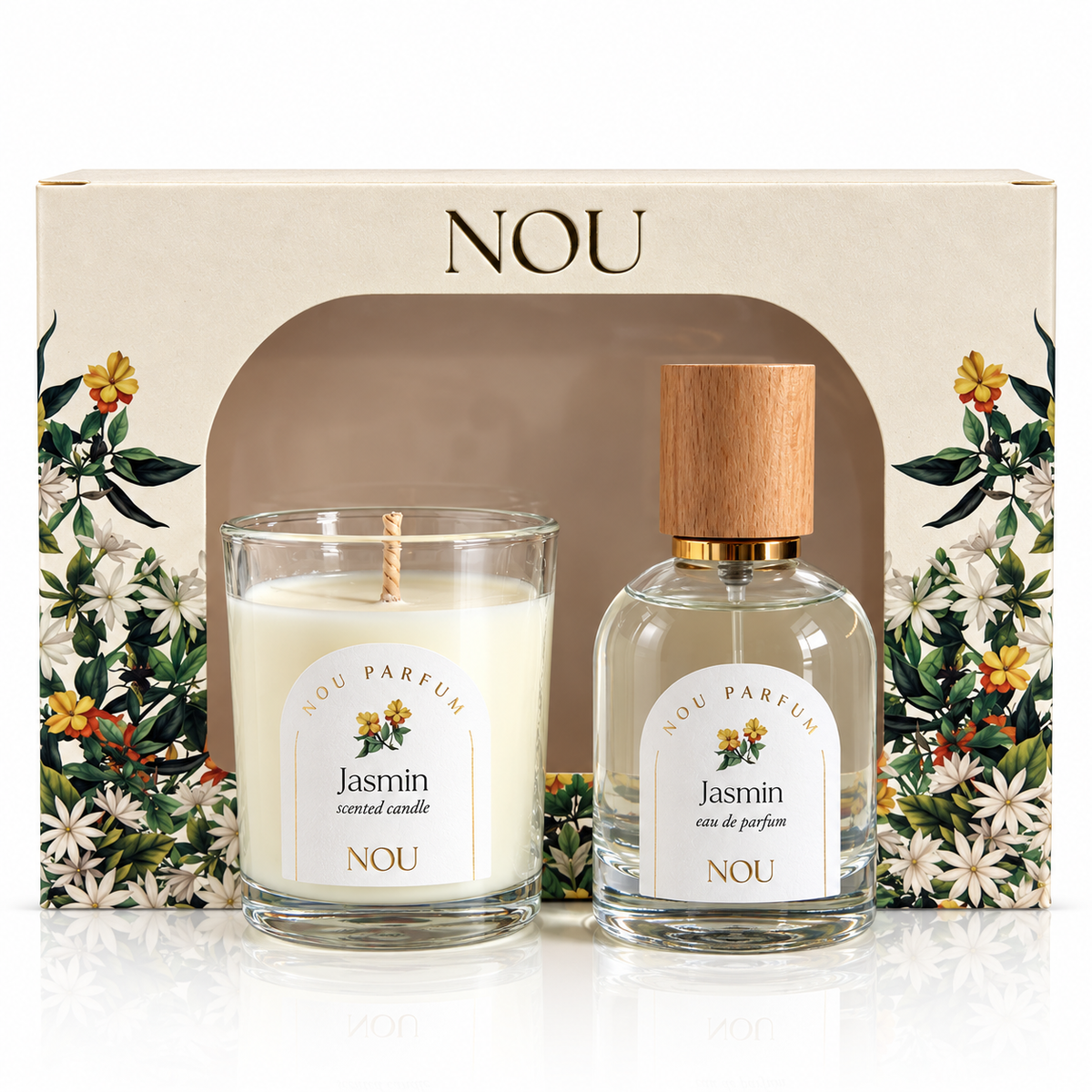 Zestaw NOU Flowers Jasmin EDP + ŚWIECA