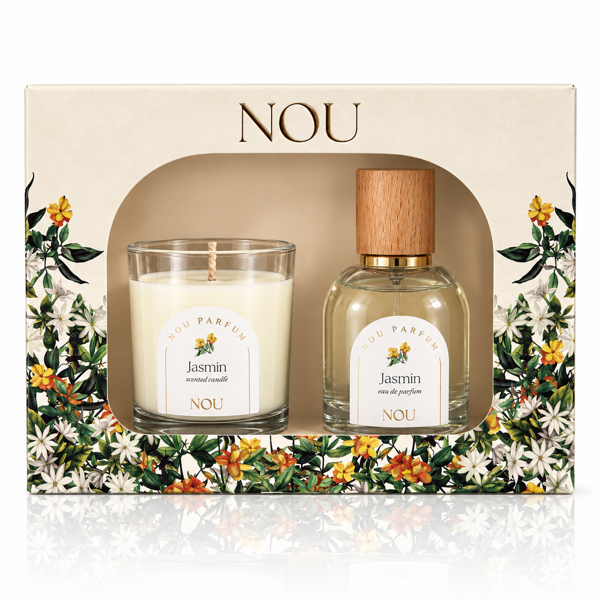 Zestaw NOU Flowers Jasmin EDP + ŚWIECA