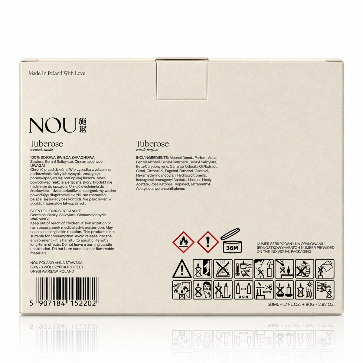 Zestaw NOU Flowers Tuberose EDP + ŚWIECA