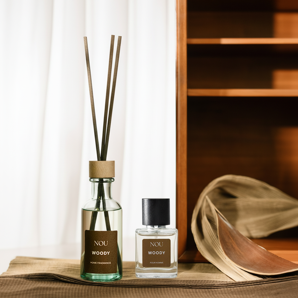 Zestaw NOU Woody  Eau de Toilette & Home Fragrance